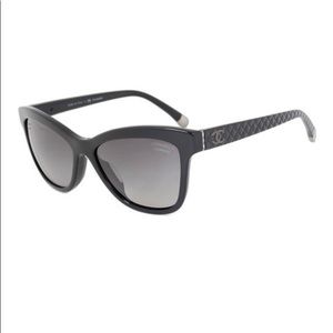 CHANEL Black Cat Eye Quilted Sunglasses